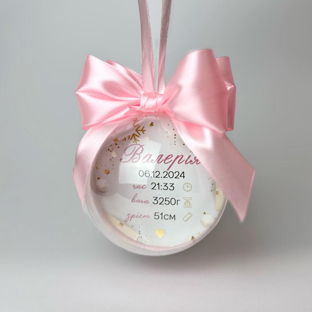 Шар новогодний с фото и метрикой 10 см - фото 4 Шар новогодний с фото и метрикой 10 см - фото 4