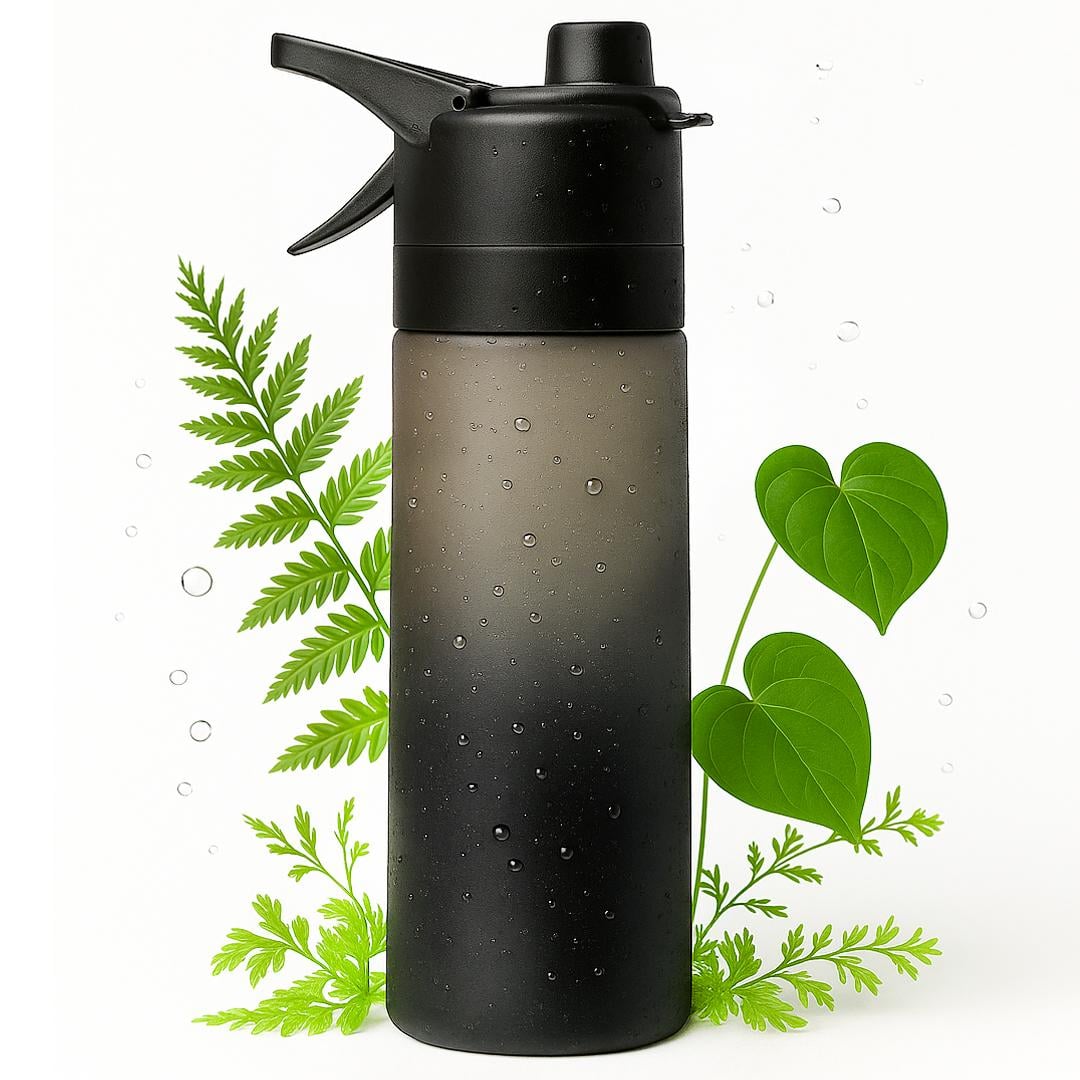 Бутылка для воды спортивная с распылителем 650 мл Черный (31259013)