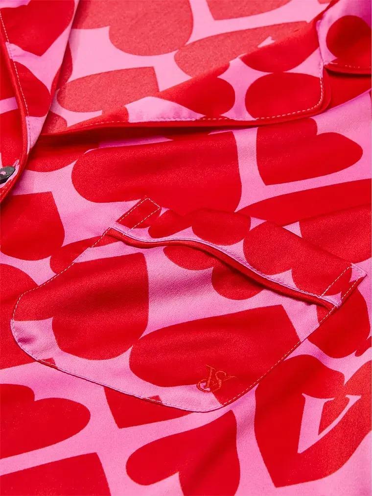 Піжама сатинова сорочка/штани Victoria's Secret Glazed Satin Long Pajama Set Regular S Червоний (26989714) - фото 4 Піжама сатинова сорочка/штани Victoria's Secret Glazed Satin Long Pajama Set Regular S Червоний (26989714) - фото 4