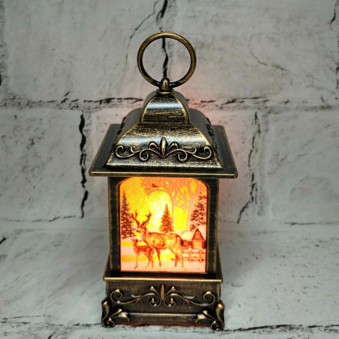 Фонарик ночник LED Новогодний Рождественский Ретро Олени 13х5,7 см Бронзовый (MA25-11-2) Фонарик ночник LED Новогодний Рождественский Ретро Олени 13х5,7 см Бронзовый (MA25-11-2)