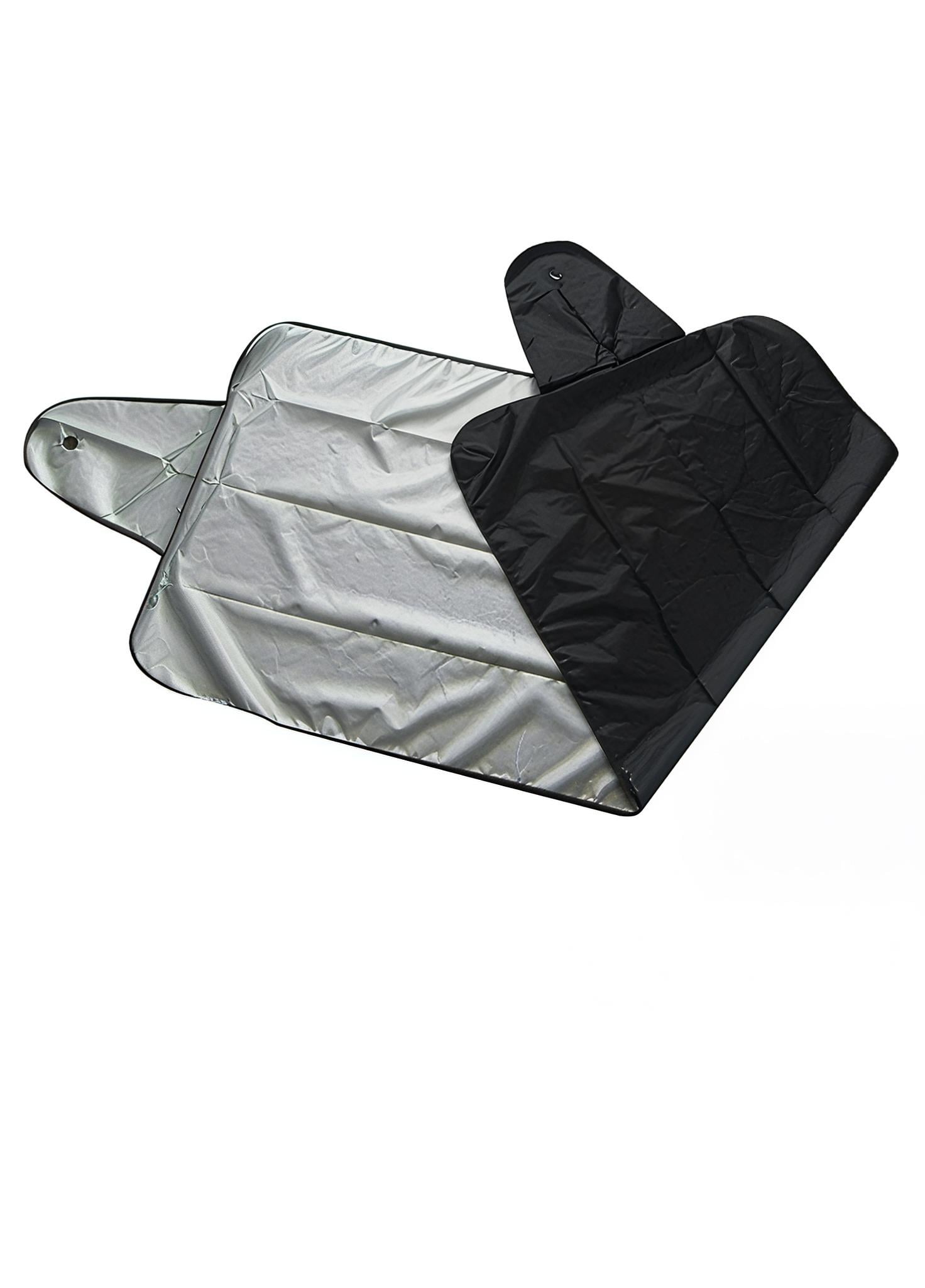 Накидка-чехол на лобовое стекло автомобиля AND двухсторонняя от солнца и снега Черно-серебристый (665441)