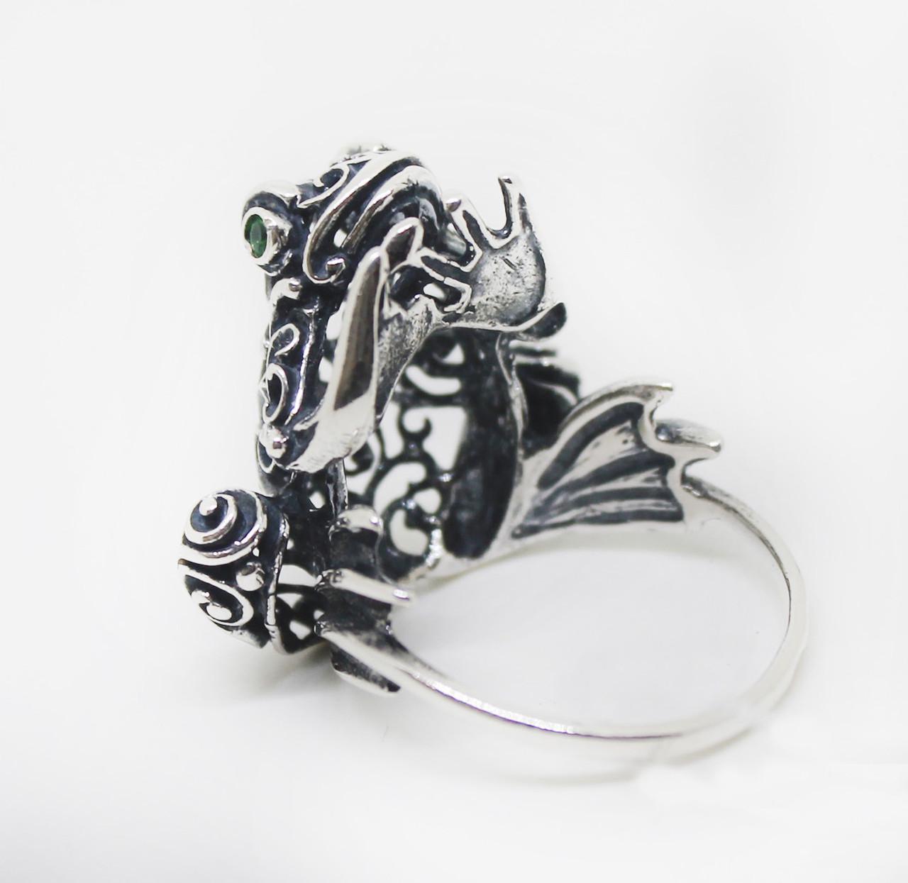 Кольцо серебряное Царевна лягушка с кубическим цирконием р. 20 9,7 г (984329865)