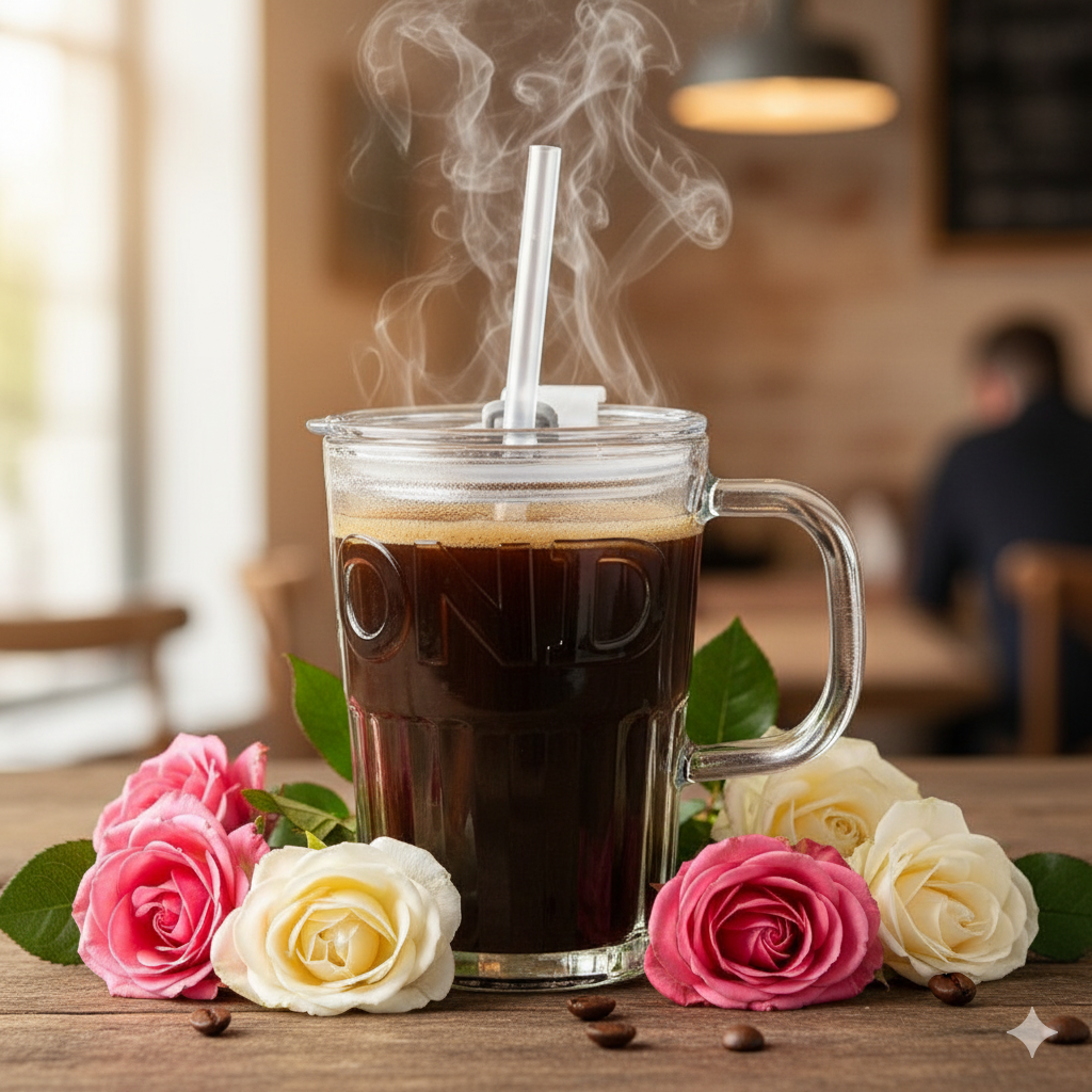 Стакан эко из термостойкого стекла с многоразовой трубочкой 400 мл Белый (2693105094) - фото 2