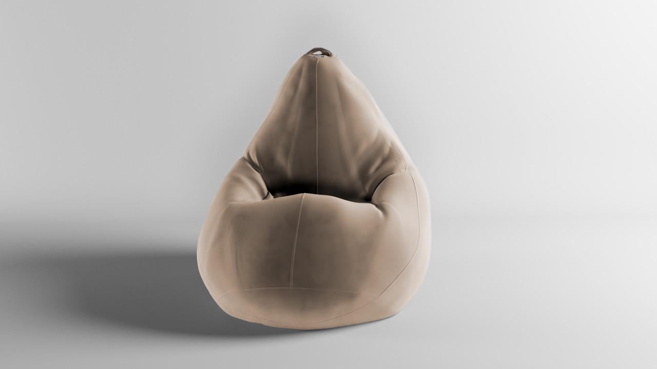 Бескаркасное кресло-мешок SkyPuff MEGA Груша Велюр Florida XXXL 160х120 см Light Beige (160127)