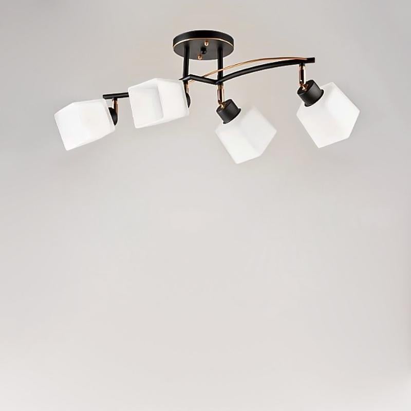 Люстра потолочная Light House SRS-16246/4 плафон белый Черный с золотым