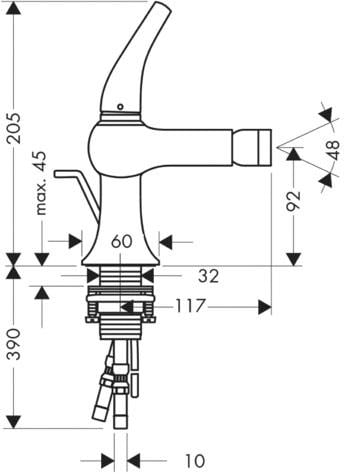 Змішувач на біде Hansgrohe Axor Terrano 37200000 Хромовий - фото 2