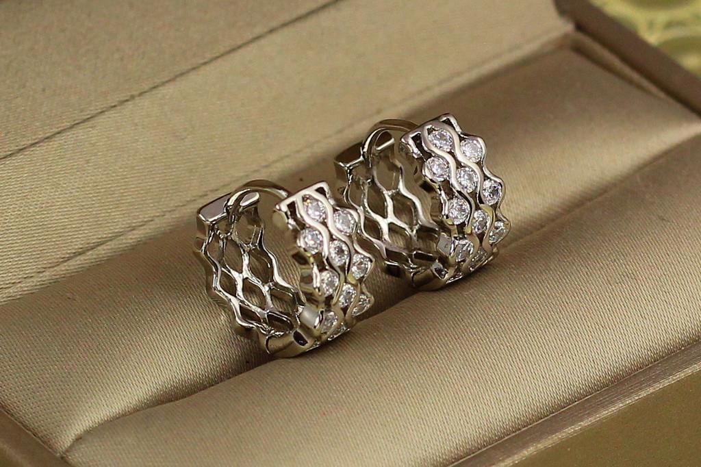 Серьги кольца Xuping Jewelry Зума 1,4 см Серебристый (2189668729)