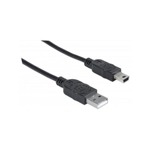 Кабель Manhattan USB AM to mini BM 1,8 м Черный (333375) - фото 2