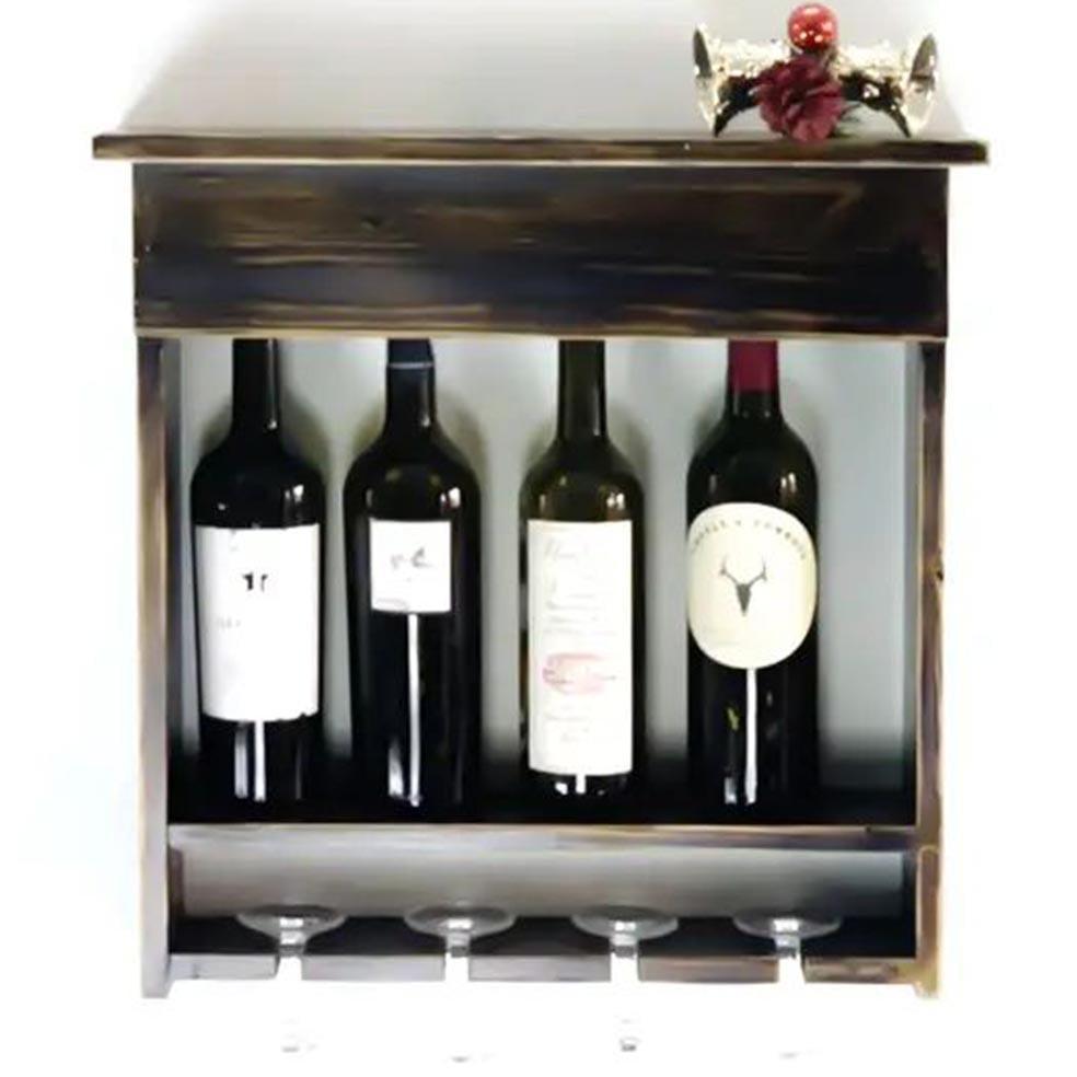 Полка для вина настенная из дерева Минобу Мокко (ПНК-009010)