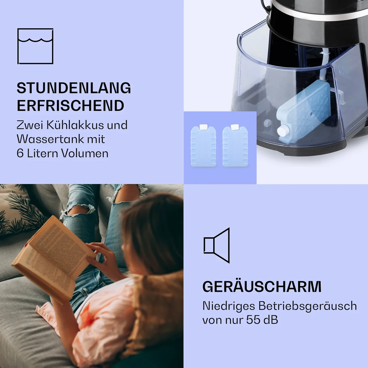 Повітроохолоджувач і вентилятор KLARSTEIN Skyscraper Ice Smart 4в1 (10040205) - фото 4 Повітроохолоджувач і вентилятор KLARSTEIN Skyscraper Ice Smart 4в1 (10040205) - фото 4