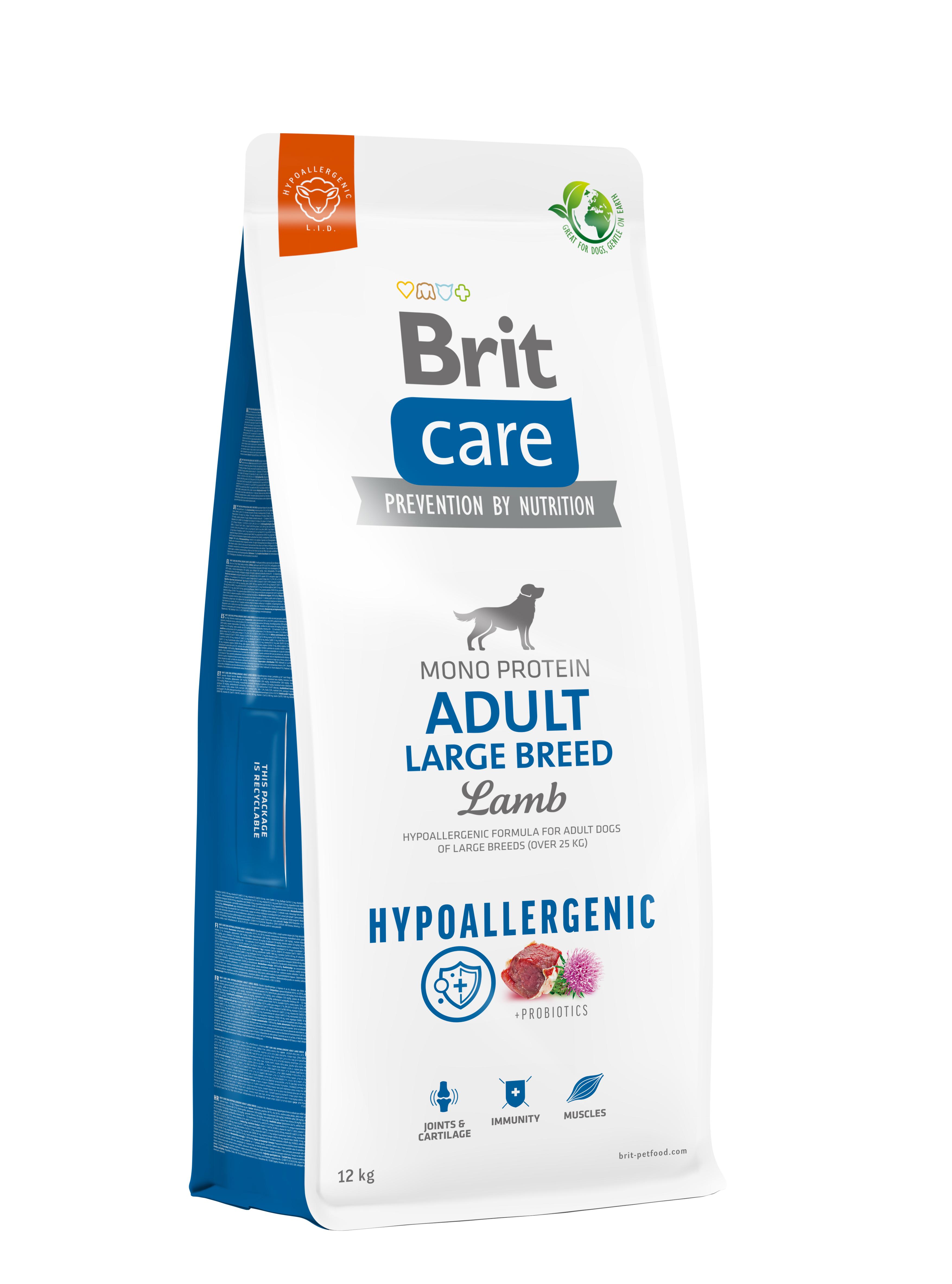 Корм для собак больших пород Brit Care Dog Hypoallergenic Large Breed гипоаллергенный с ягненком 12 кг (172222)