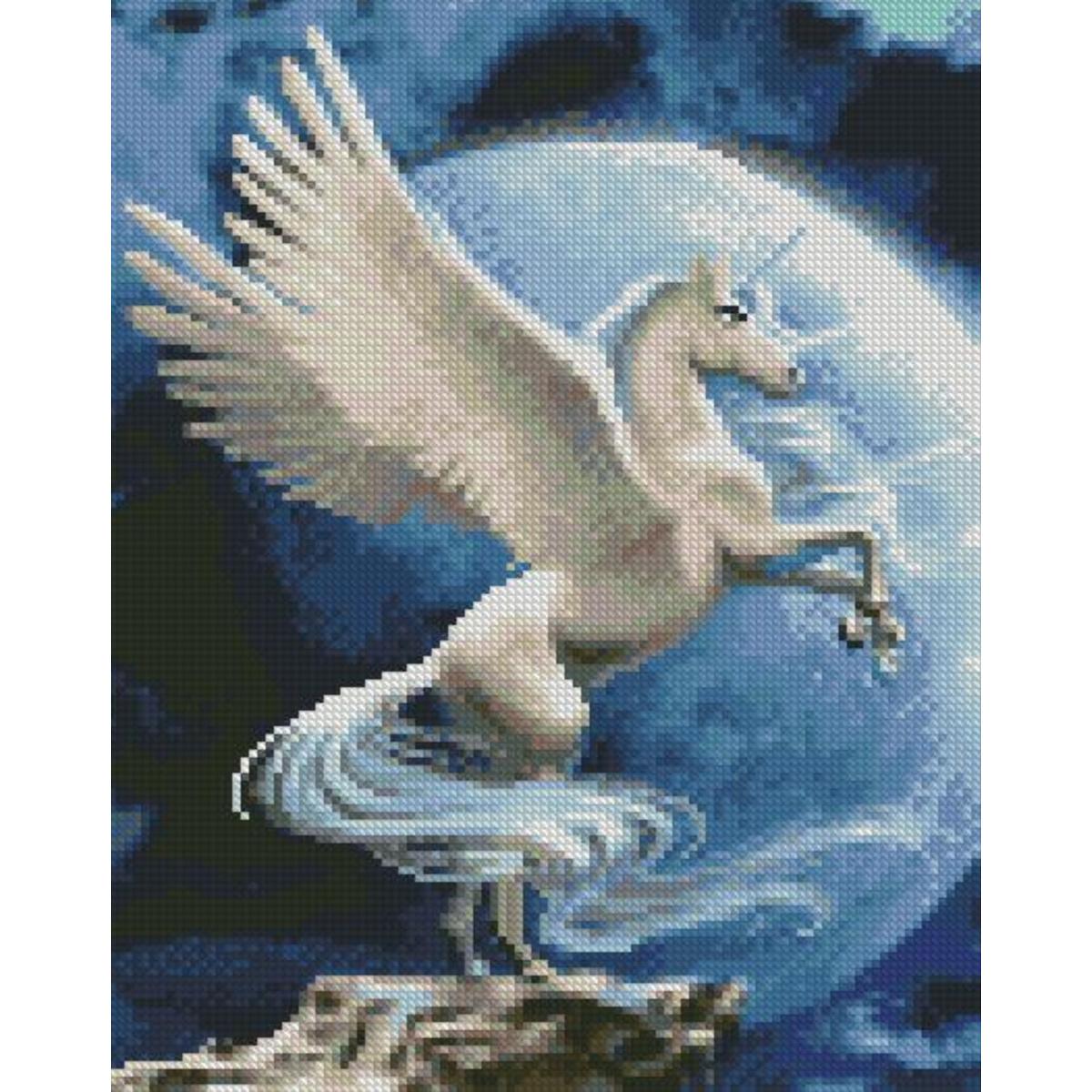 Алмазная мозаика Strateg Премиум Невероятный единорог 30x40 см (HX421)