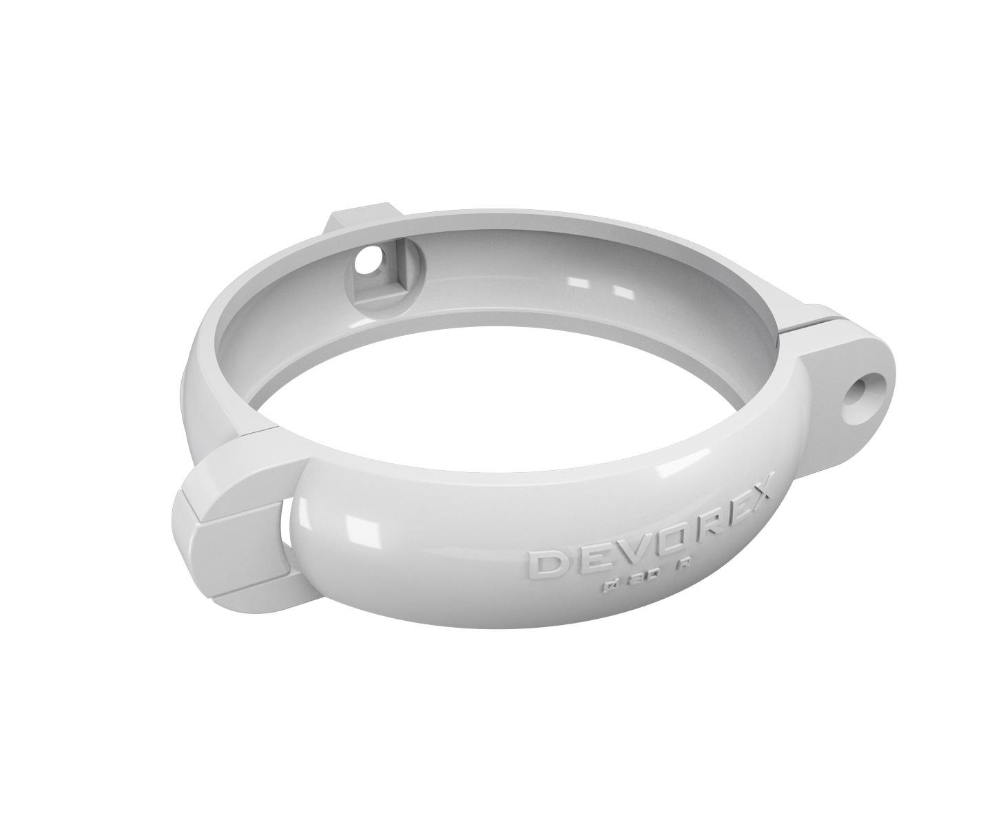Хомут крепления трубы ПВХ DEVOREX Classic 120 Белый (11700986)