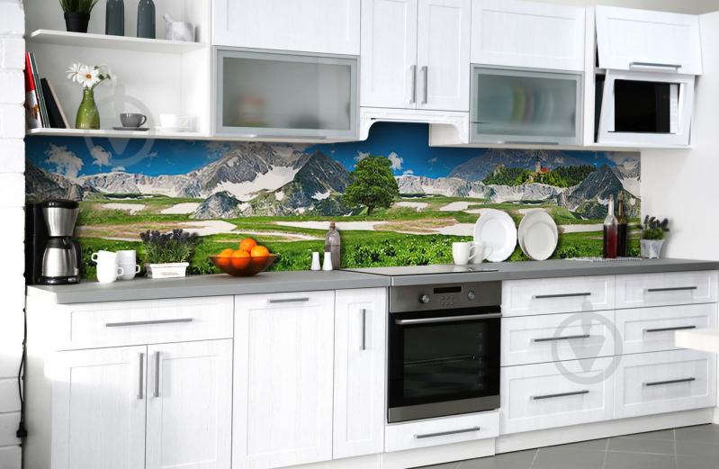 Скинали на кухню Zatarga «Долины гор» 600х2500 мм виниловая 3Д наклейка кухонный фартук самоклеящаяся