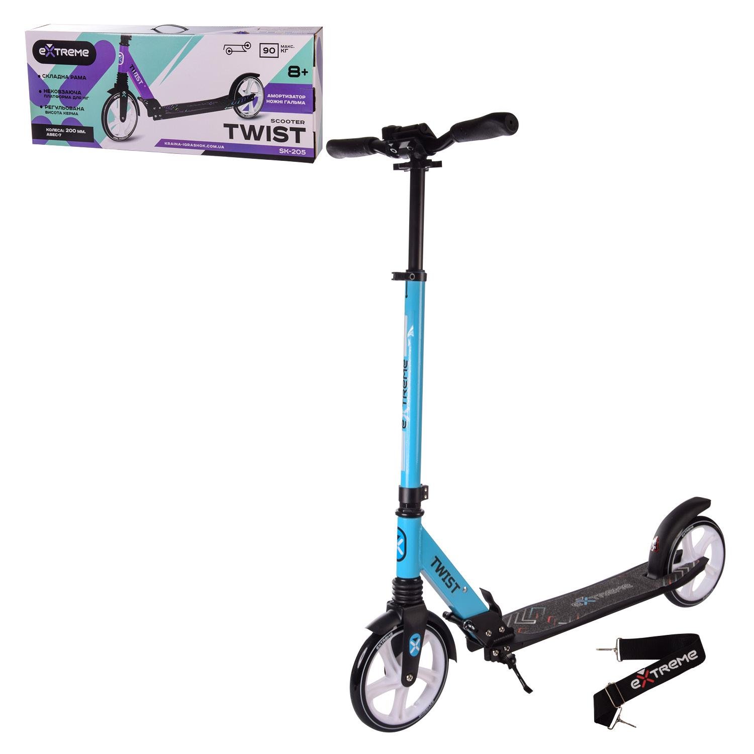 Самокат Bambi от 5 лет двухколесный с подножкой унисекс складной Голубой (DS-171-S-162)