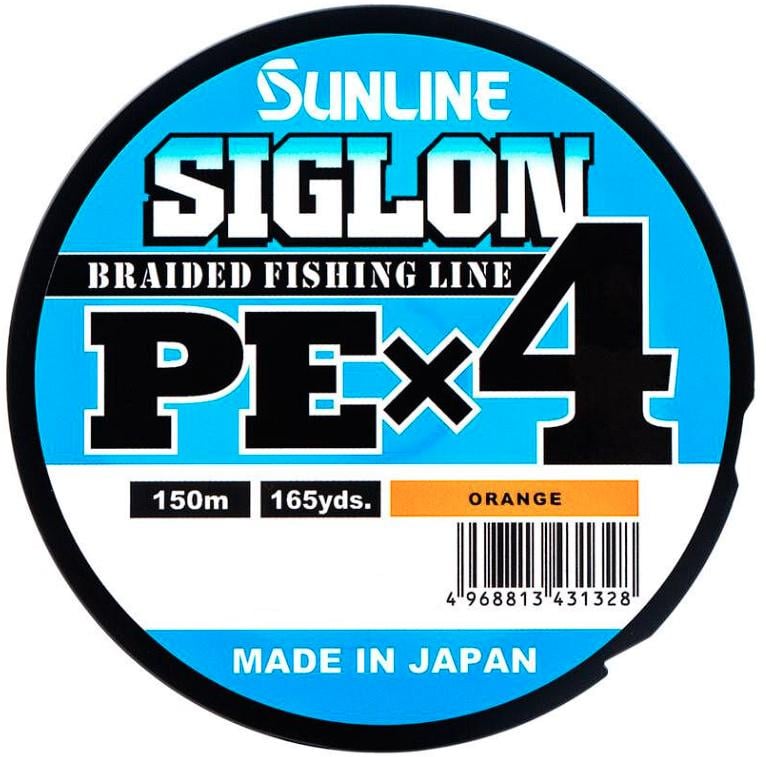 Шнур Sunline Siglon PEx4 150 м 0,270 мм 18,5 кг Помаранчевий (1013-1658.09.37)