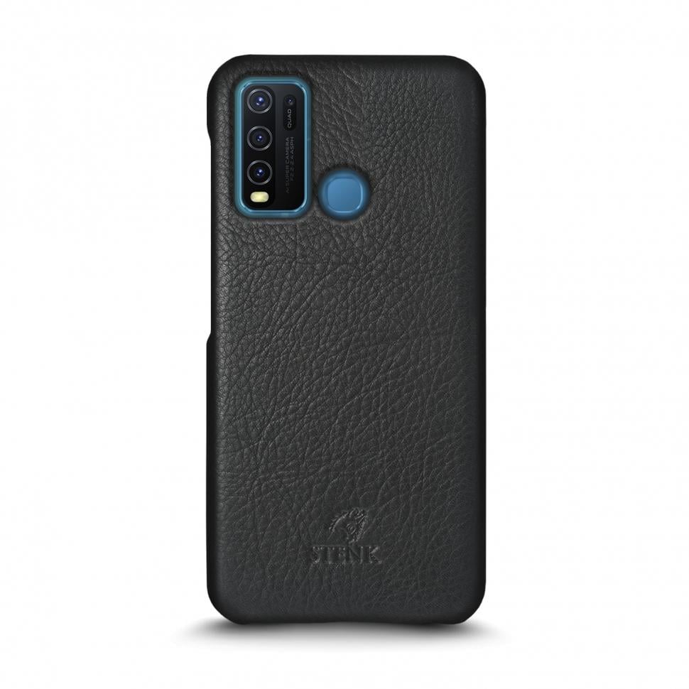Кожаная накладка Stenk Cover для Vivo Y30 Черный (69462)