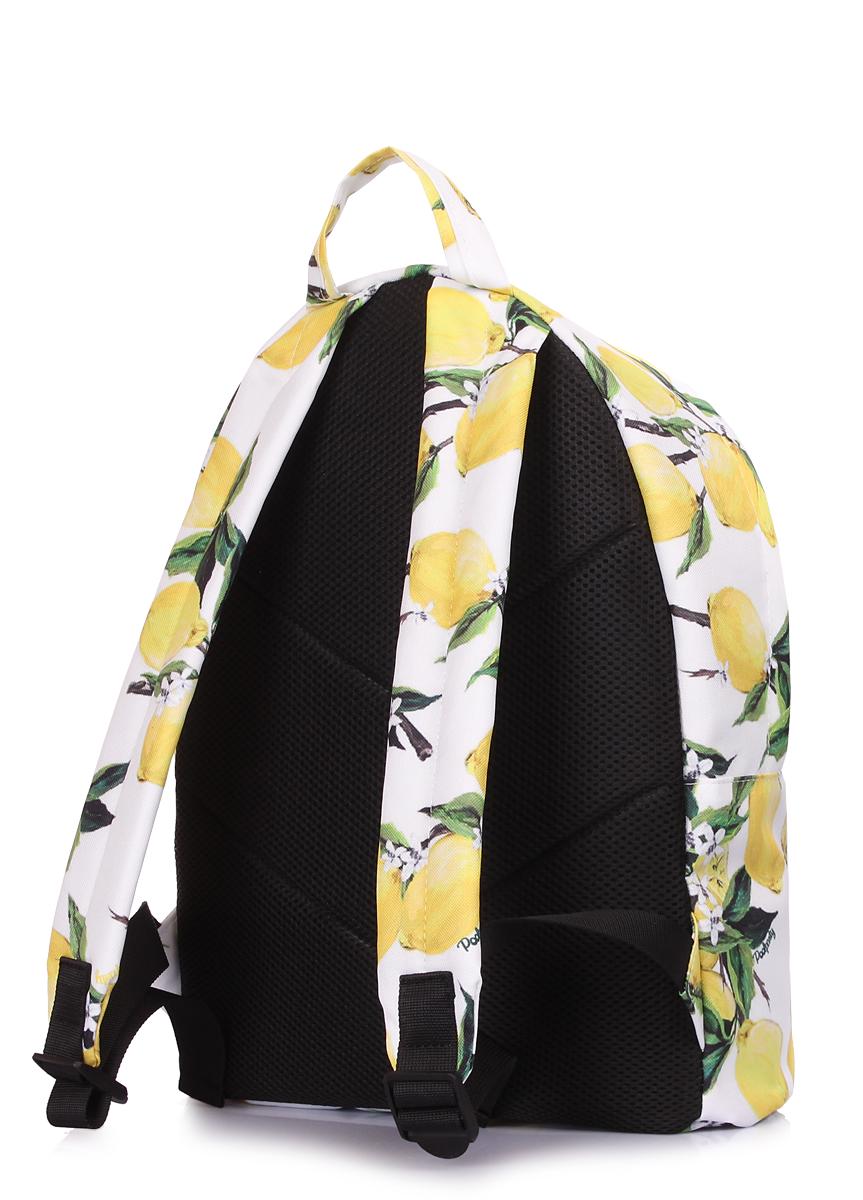 Рюкзак городской с лимонами POOLPARTY Backpack-lemons 40х30х16 см Белый/Желтый (3670070) - фото 3