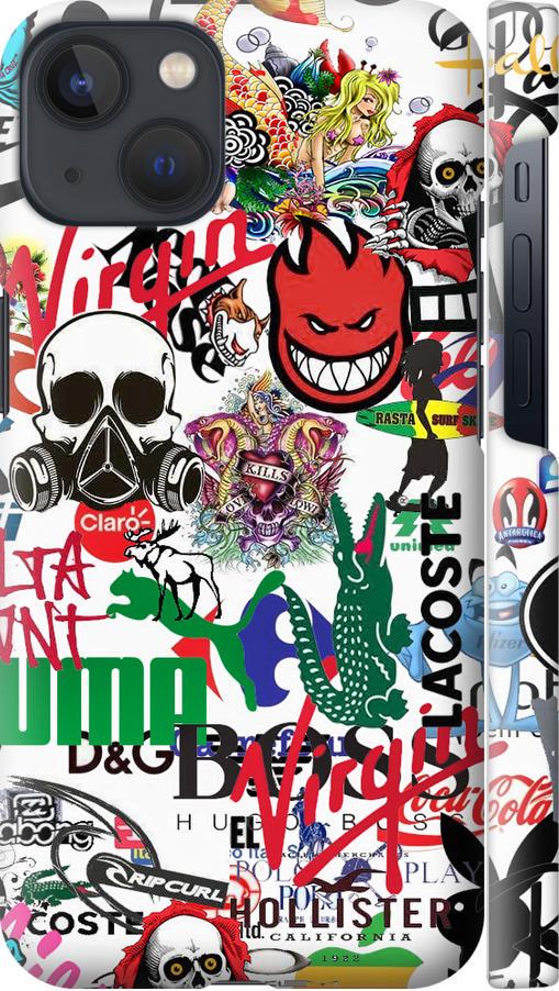 Чехол на iPhone 13 Many different logos (4022m-2374-42517)