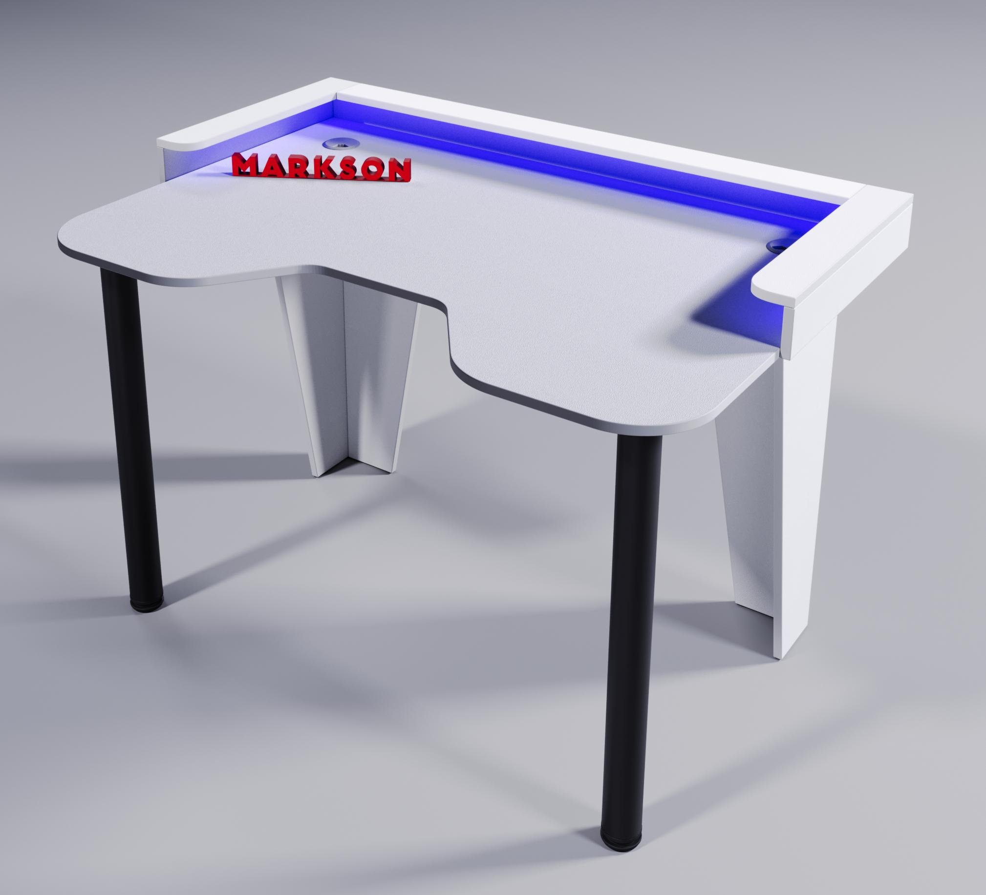 Компьютерный стол игровой STALKER-PRO с RGB подсветкой Белый (MS901 білий) - фото 2