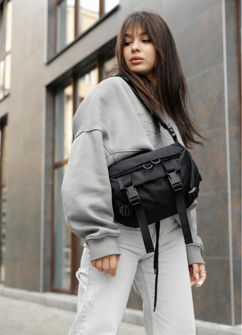 Рюкзак жіночий Sambag RollTop Double 41х27х18 см Чорний (24330065) - фото 2 Рюкзак жіночий Sambag RollTop Double 41х27х18 см Чорний (24330065) - фото 2