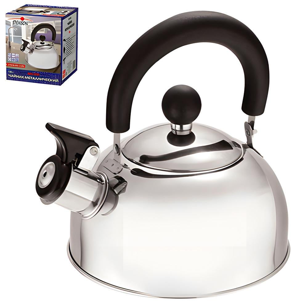 Чайник для плиты со свистком UniSteel нержавеющая сталь одинарное дно 1,4 л (03-MH-4183)