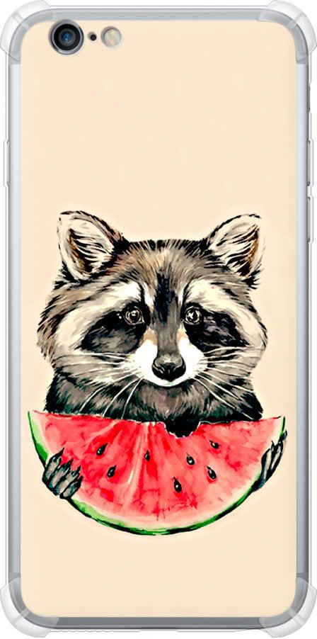 Чехол на iPhone 6s Plus Енотик с арбузом (4605sp-91-42517)