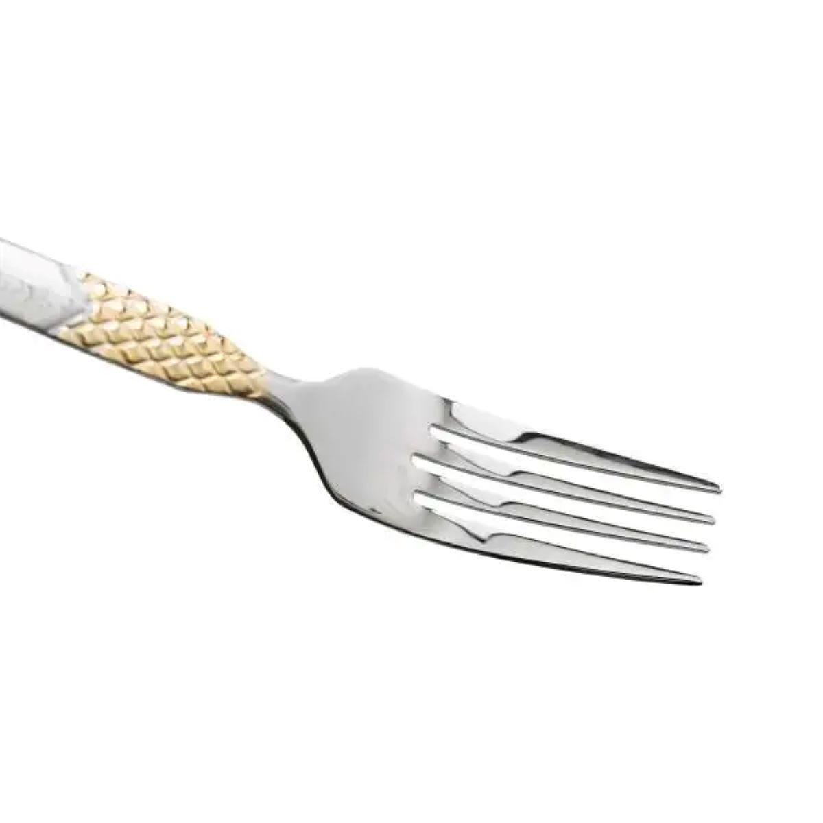 Набор столовых вилок 6 шт.21 см Серебряный с золотом - фото 3