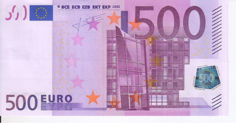 Коллекционная банкнота Германия 500 евро 2002 X R018 AU-UNC (Б05414)