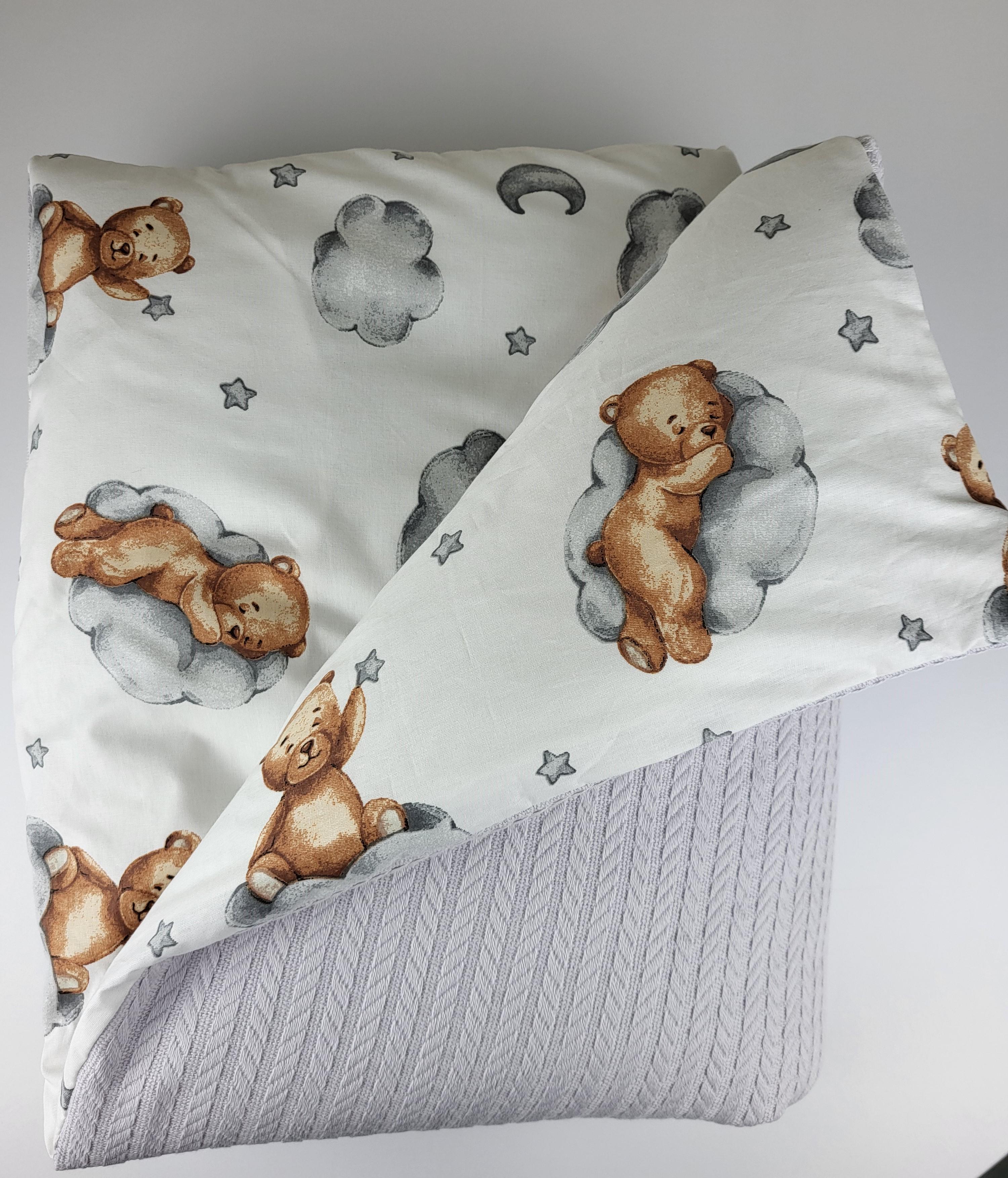 Плед на выписку двусторонний 2в1 с мишками на облаках 100х80 см (1559) - фото 4 Плед на выписку двусторонний 2в1 с мишками на облаках 100х80 см (1559) - фото 4