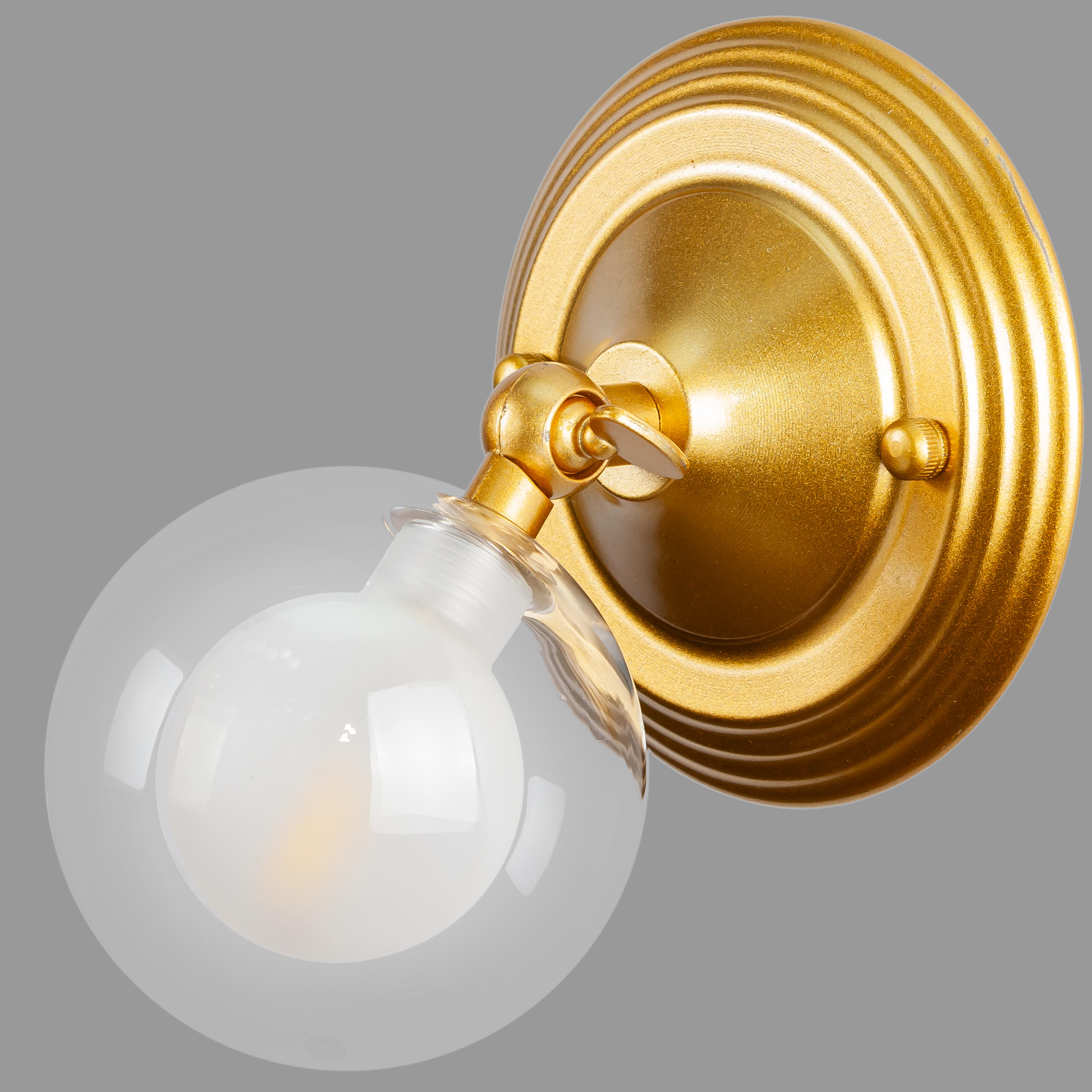 Светильник/бра настенный с поворотным плафоном 10 см Золотой (61-W140F1-1 GD+CLWH)