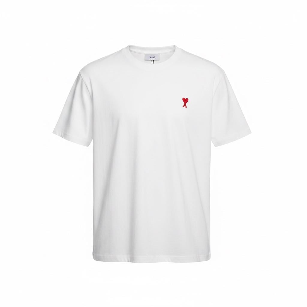 Футболка мужская в стиле AMI Paris Ami De Coeur Classic Fit T-Shirt XL Белый (AP12001.9XL)