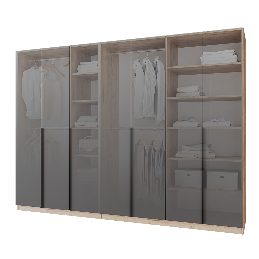 Шафа розпашна Меблітренд Чиназес Чи-2800 2800х500х2050 мм Дуб крафт золотий/Графітовий (27287382) - фото 3 Шафа розпашна Меблітренд Чиназес Чи-2800 2800х500х2050 мм Дуб крафт золотий/Графітовий (27287382) - фото 3