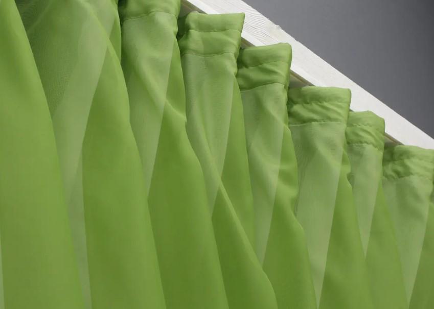 Шторы на кухню шифон 280х170 см Белый/Оливковый (076к) - фото 5 Шторы на кухню шифон 280х170 см Белый/Оливковый (076к) - фото 5