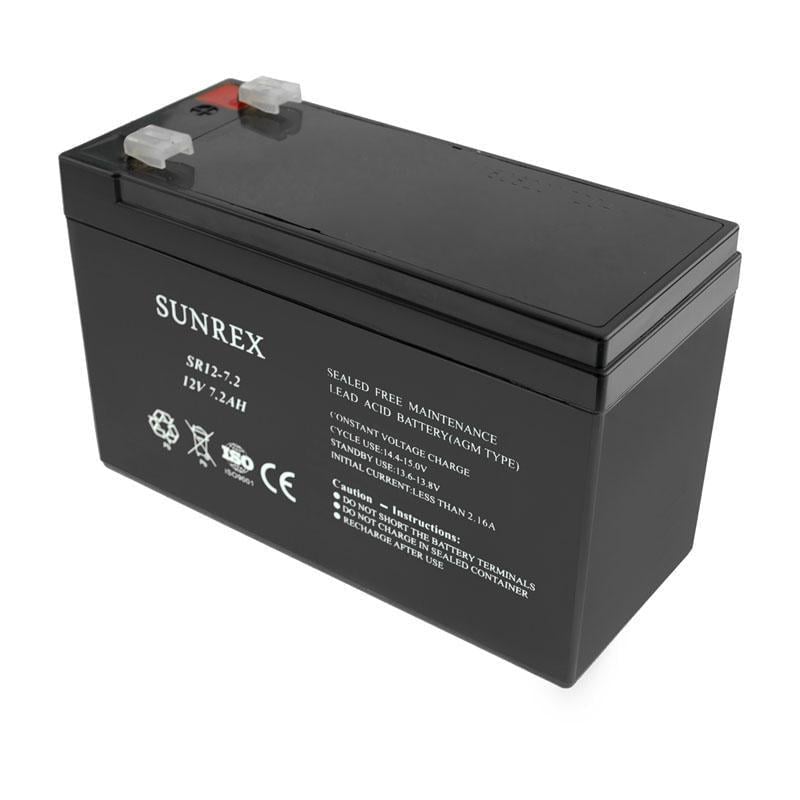 Акумуляторна батарея для ДБЖ Sunrex SR12-7.2 AGM 12V 7,2 Ah 2,13 кг 151х65х94 мм (160005)