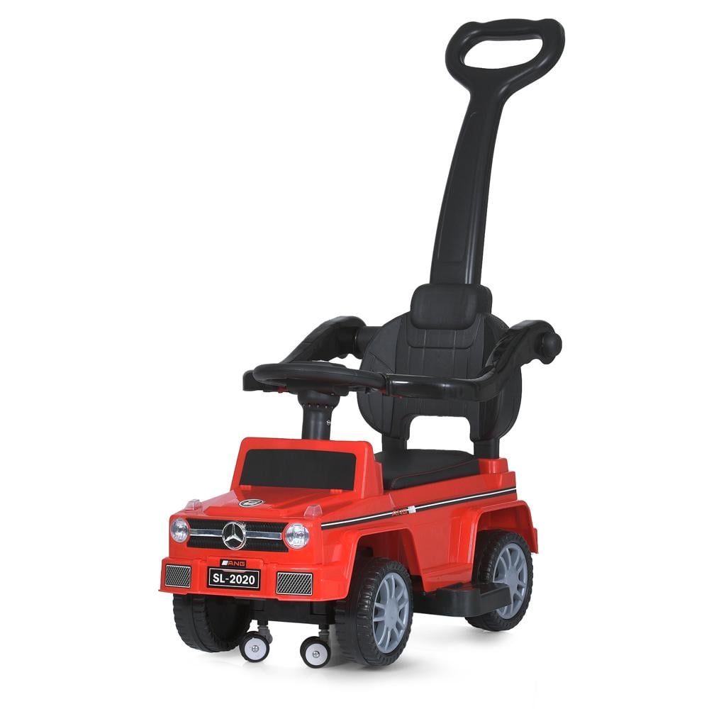 Каталка-толокар BAMBI RACER M 5043L-3 с родительской ручкой/мягкое сиденье экокожа/музыка/свет Красный (32398277)