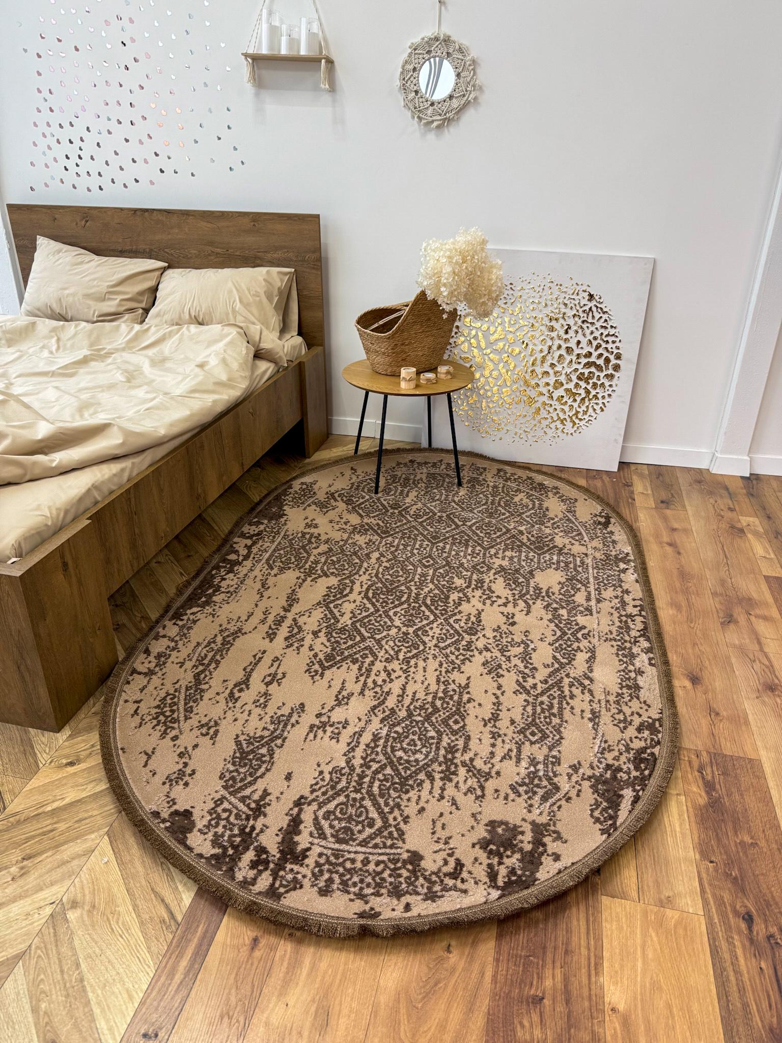 Ковр овальный Винтажный 80х150 см Коричневый