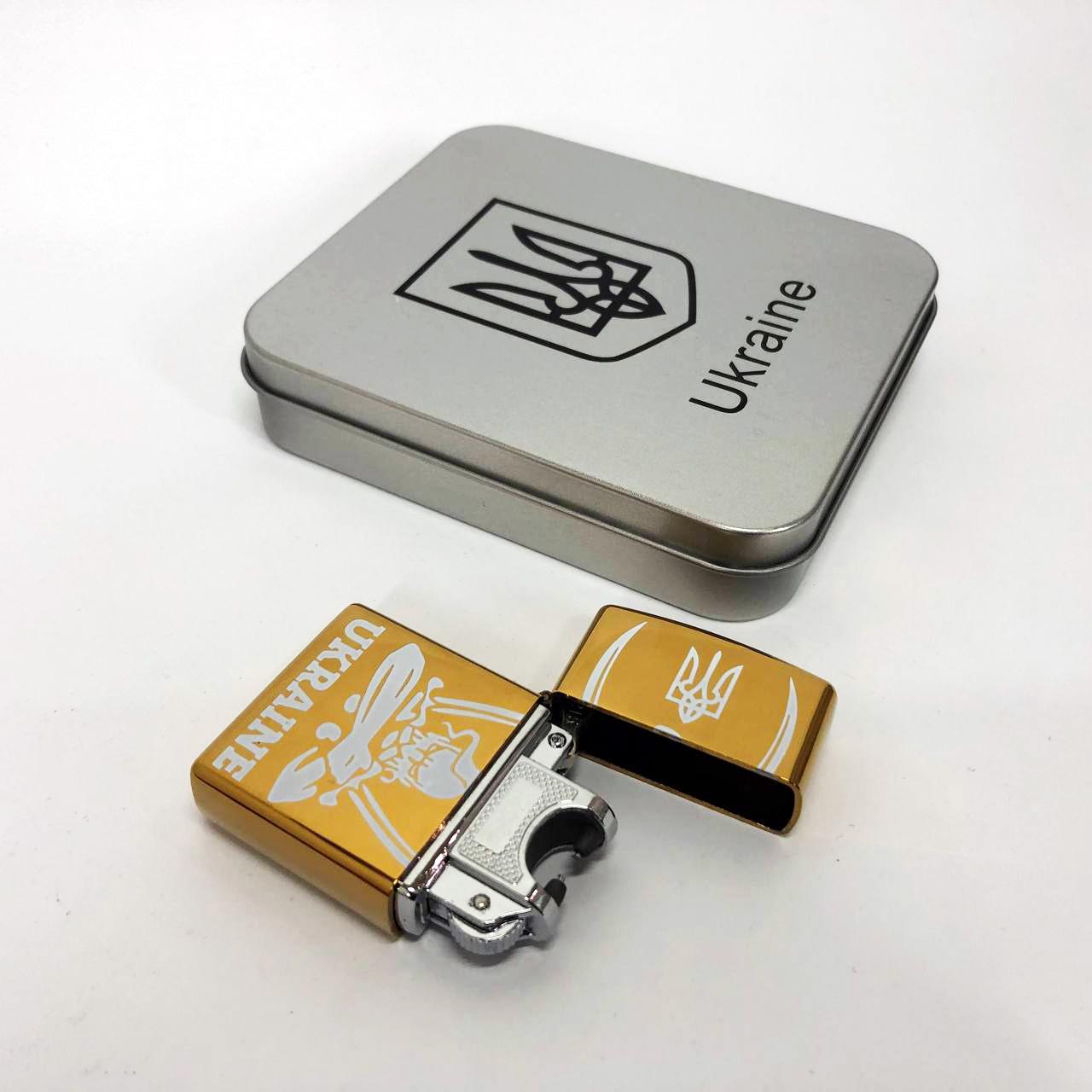 Зажигалка дуговая электроимпульсная USB Украина металлическая коробка Золотой (HL-449) - фото 12 Зажигалка дуговая электроимпульсная USB Украина металлическая коробка Золотой (HL-449) - фото 12