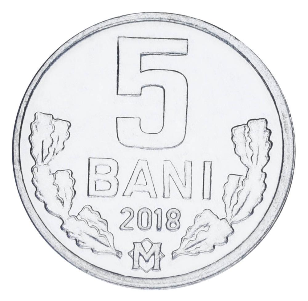Коллекционная монета Молдавия 5 бани 2018 UNC (М18934)