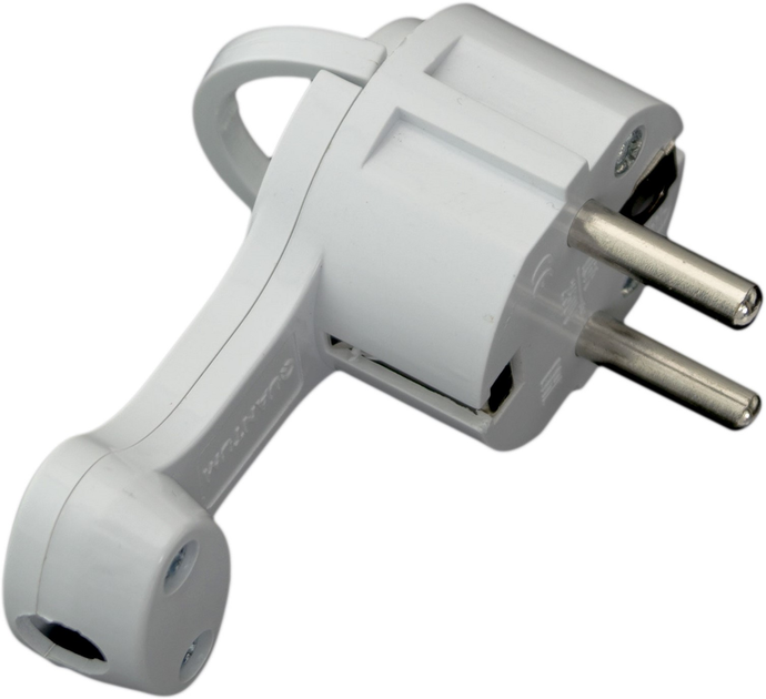 Вилка кутова Quantum QM-В-00050 плоска із заземленням Білий (2015)