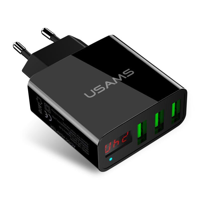 Зарядное устройство для USAMS 2,4A 3xUSB Черный (10417163)