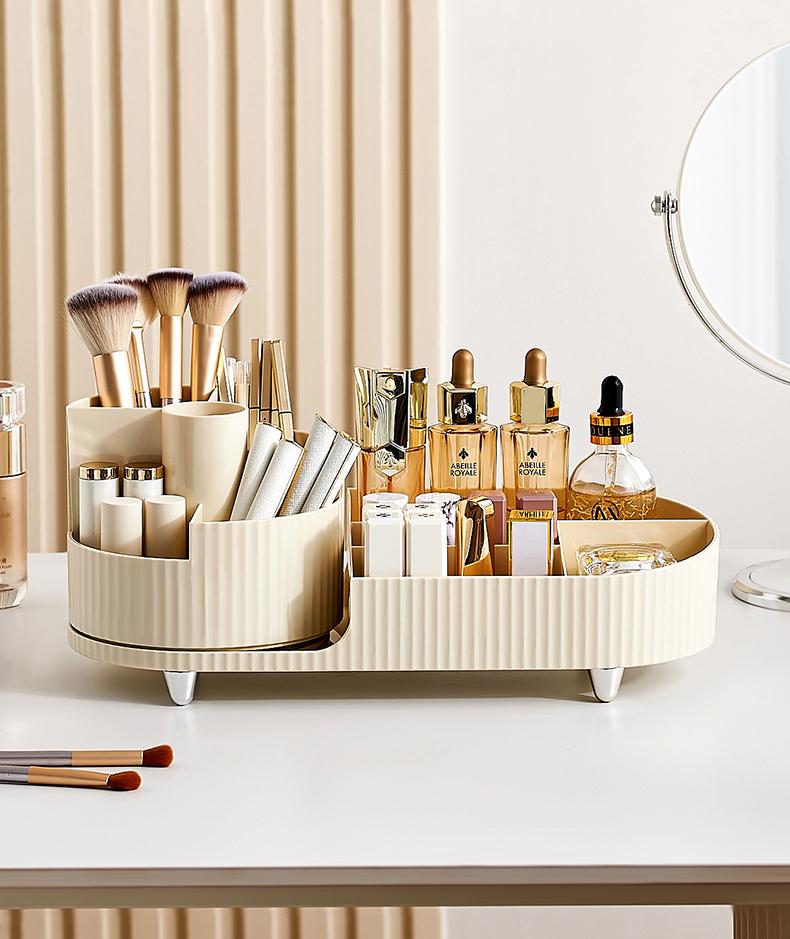 Органайзер для косметики 360° 36х15х14,5 см Бежевый - фото 4