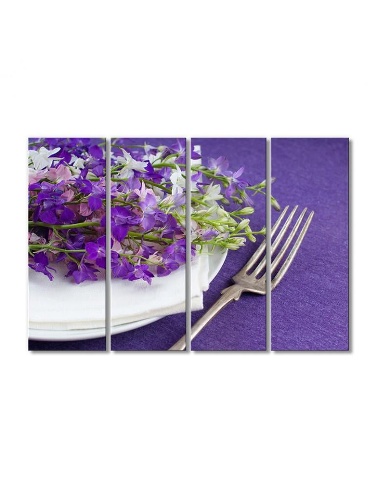 Картина модульная Столовый прибор 4 модуля 120x180 см Картина модульная Столовый прибор 4 модуля 120x180 см