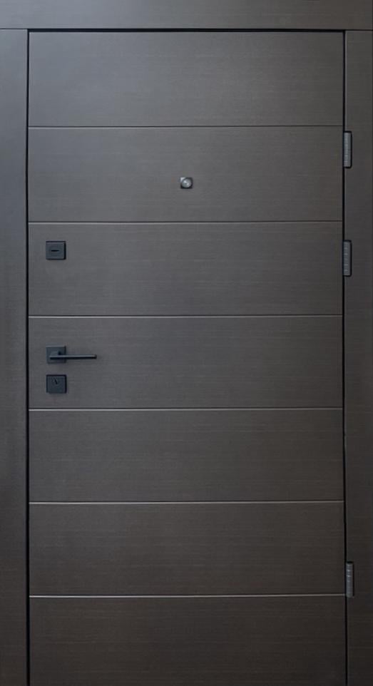Дверь входная в квартиру QDoors Премиум Горизонталь левая 850х2050 мм Венге темный горизонт/Белая шагрень (27)