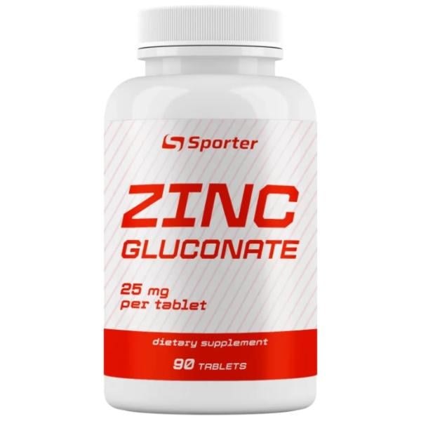 Микроэлемент цинк для спорта Sporter Zinc Gluconate 25 мг 90 табл. (000023836)