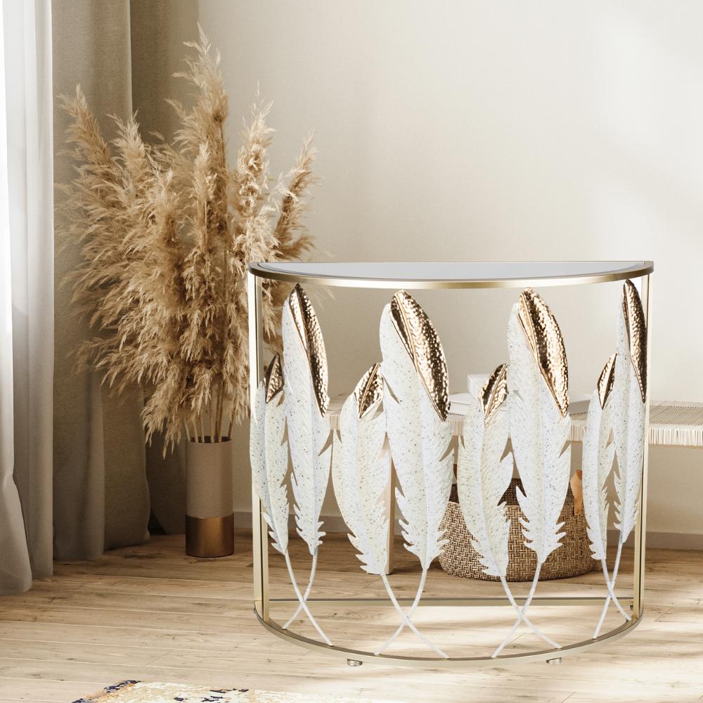 Стол декоративный металлический Elisey Золотые листья 90 см (8925-002) - фото 4