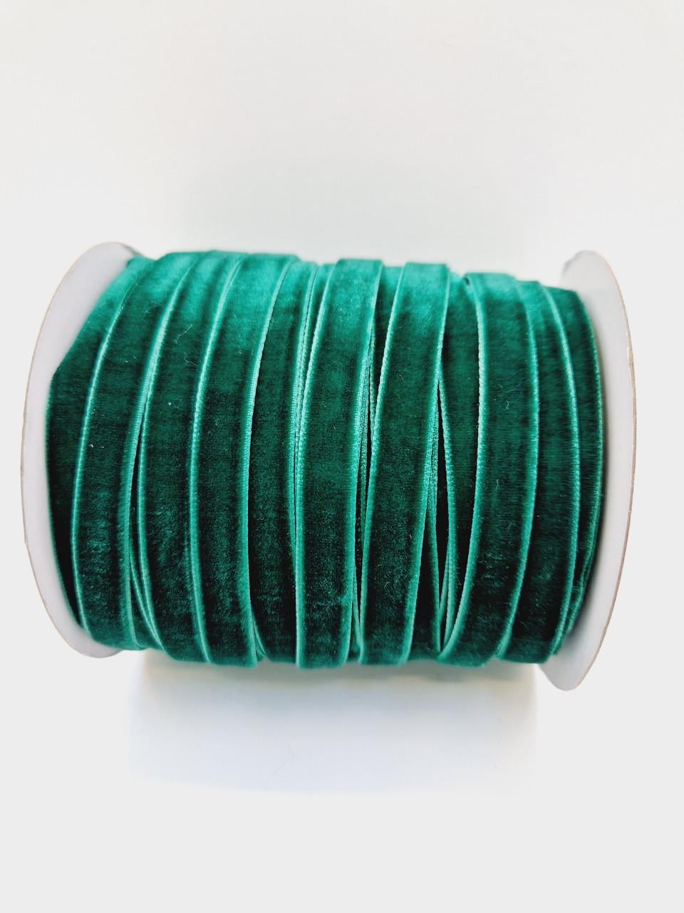 Лента бархатная 1 см Зеленый (2113777150)