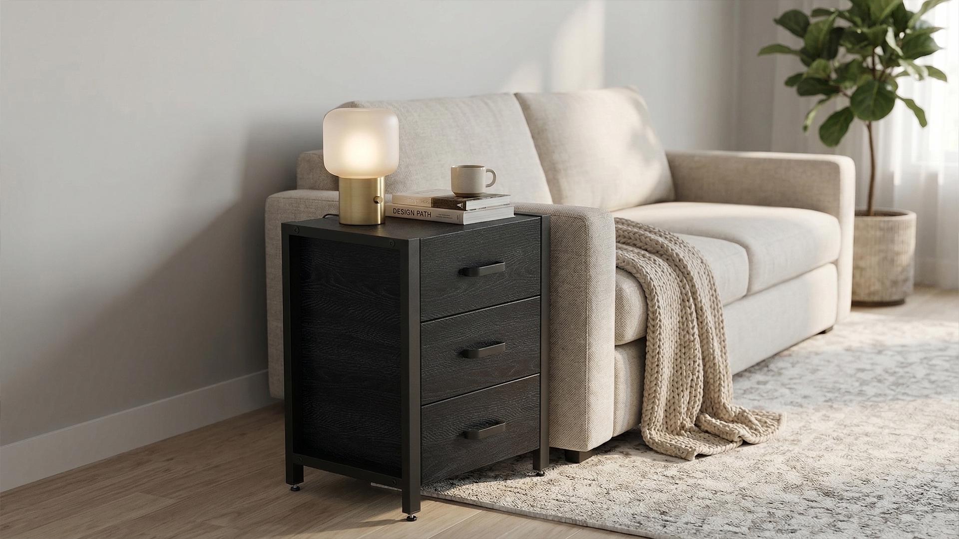 Тумба универсальная Ferrum-decor Вивьен ДСП 16 мм 3 50x41x40 Черный/Каштан Арвадонна (FRD-107745)