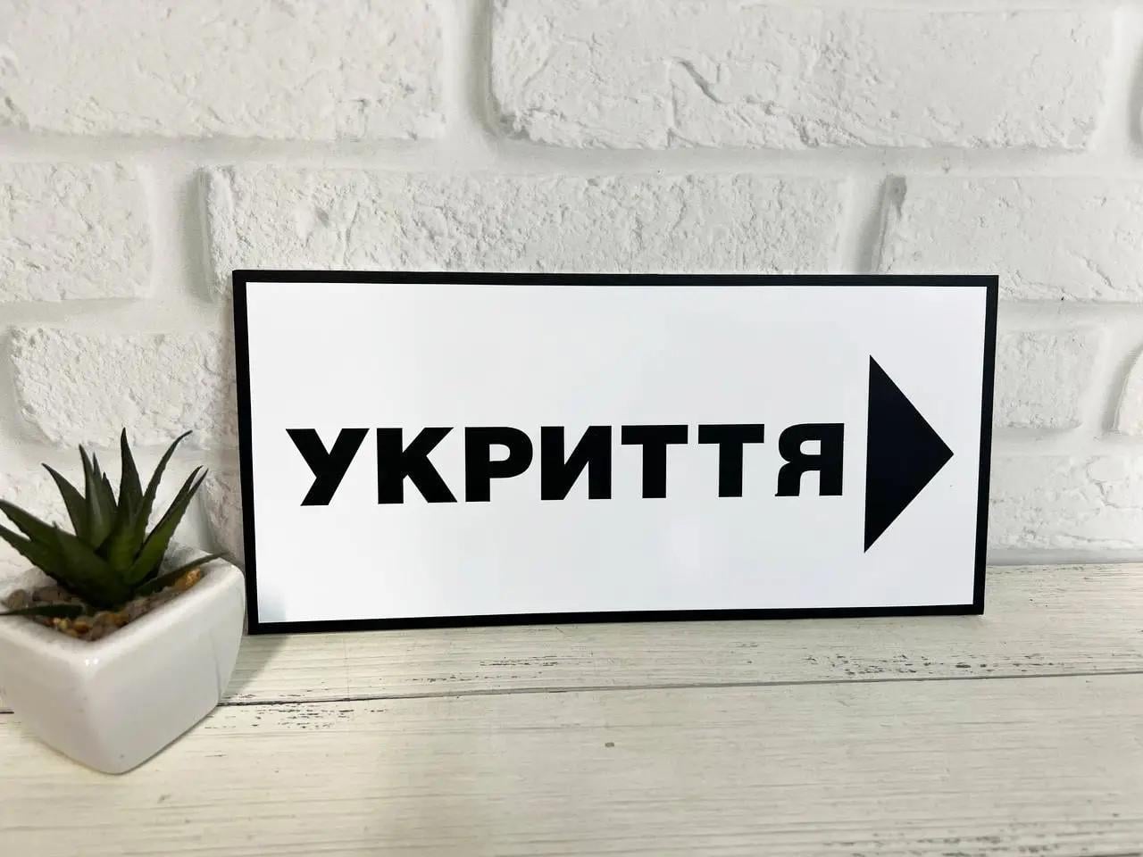 Табличка інформаційна "Укриття" 25х12 см