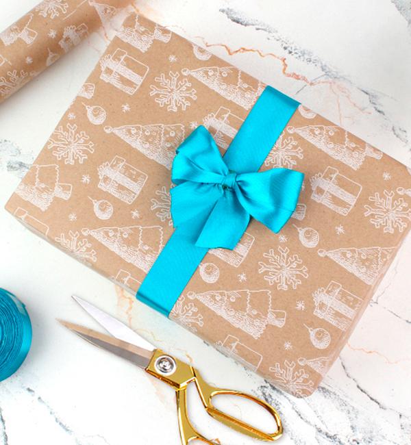 Подарочная бумага для упаковки Елочки крафт 70 см/8 м Белый (31064159)